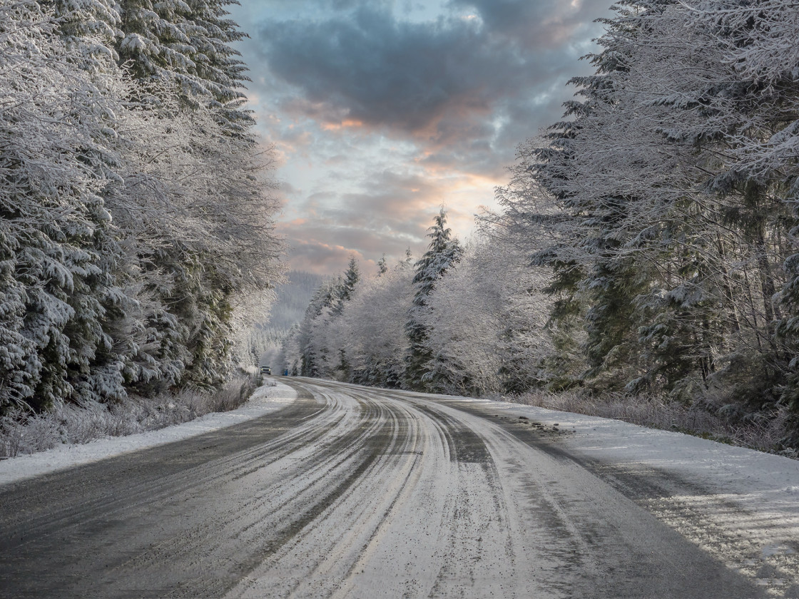 "Snowy Highway" stock image