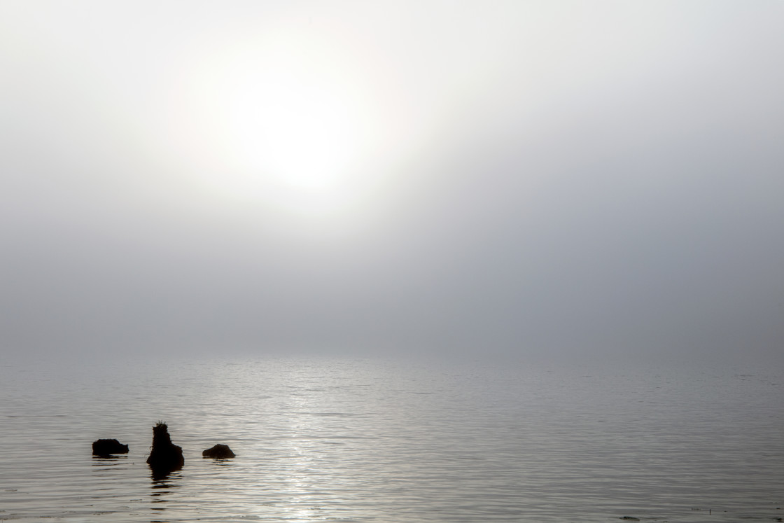 "FOGGY AUTUMN MORNING BY THE LAKE" by LYDIBERN.ART - £15.00 "FOGGY AUTUMN MORNING BY THE LAKE" stock image