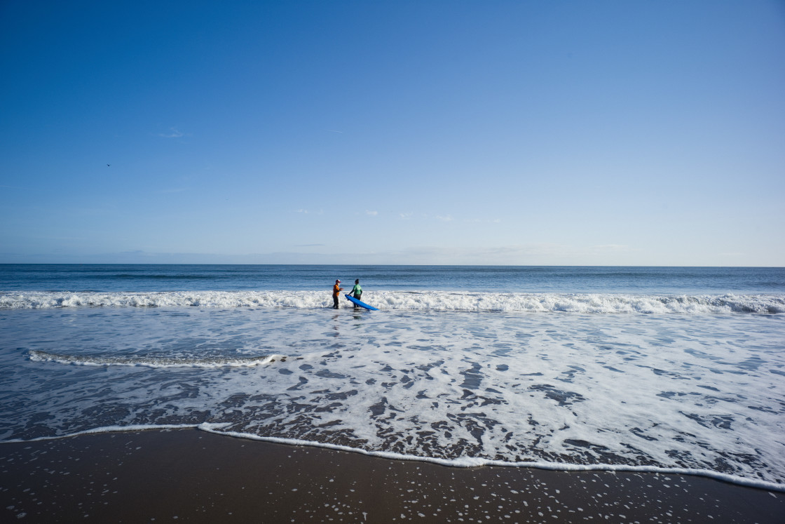 "Learning to surf" stock image