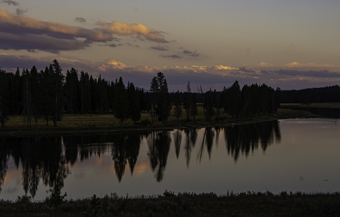 "Yellowstone River Sunset" stock image