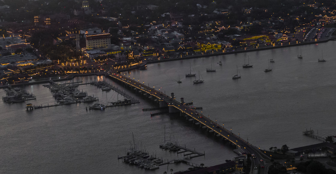 "Aerial night view of St Augustine" stock image