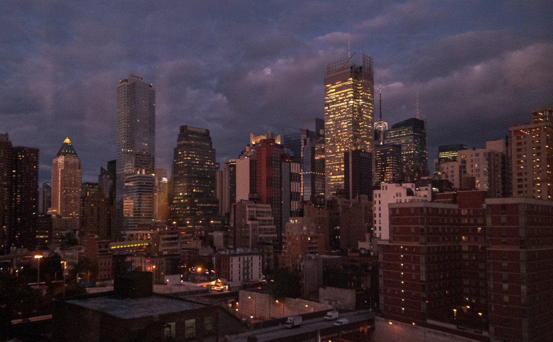 "New York Skyline at Night" stock image