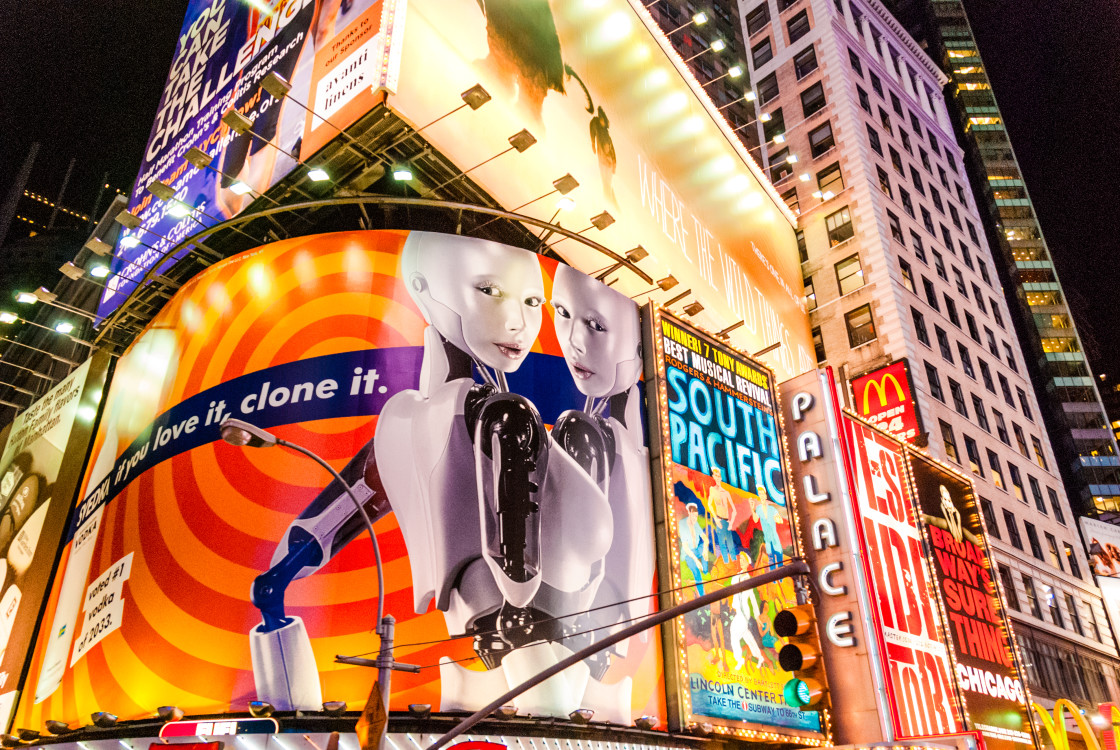 "New York Times Square at Night" stock image