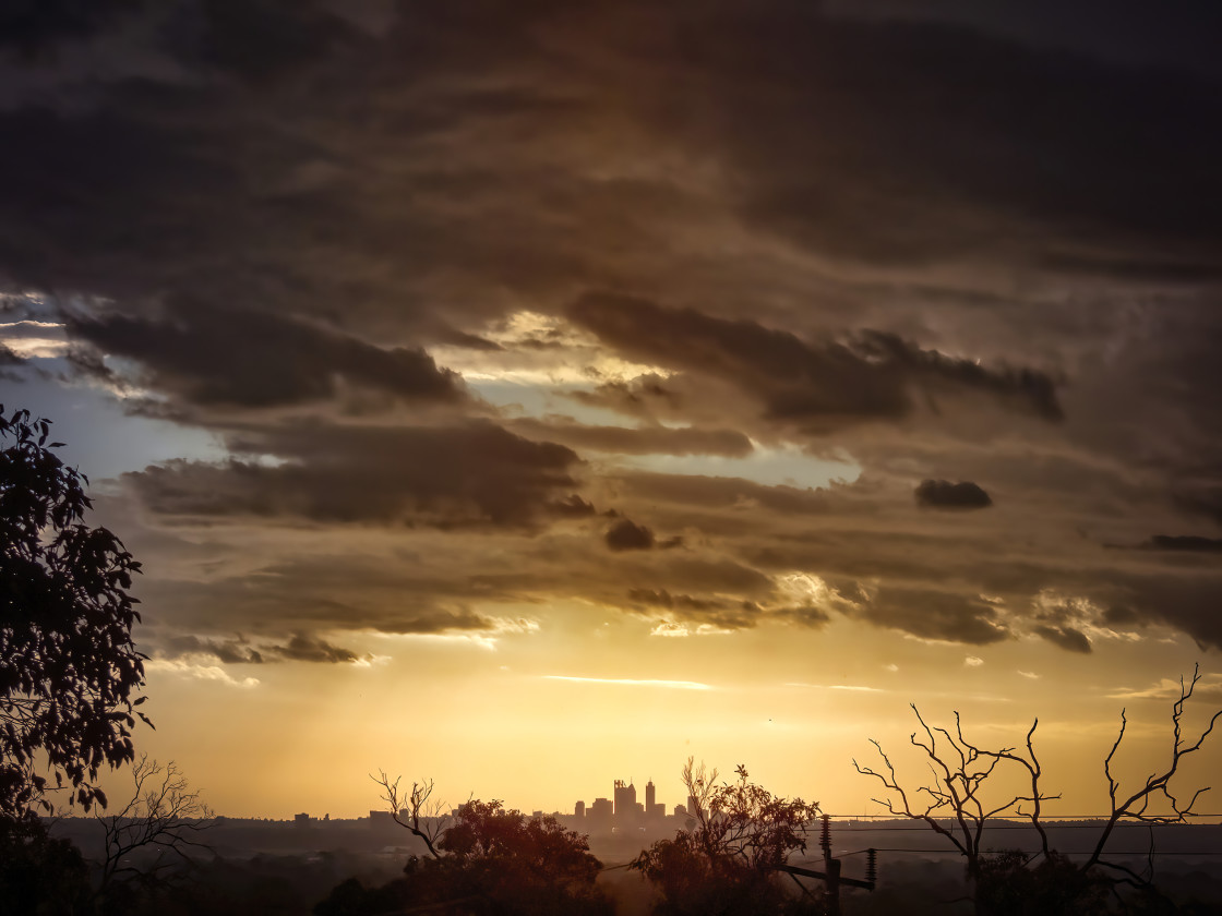 "City View Sunset" stock image