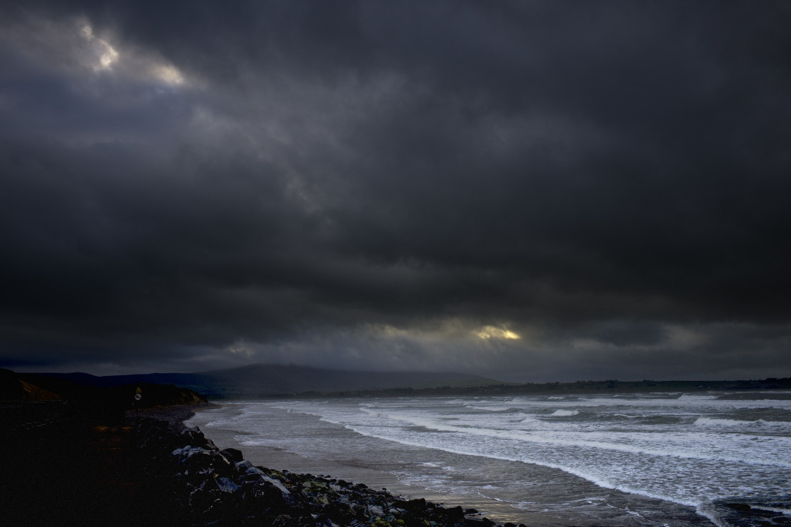 "Very stormy weather at Strandhill" stock image