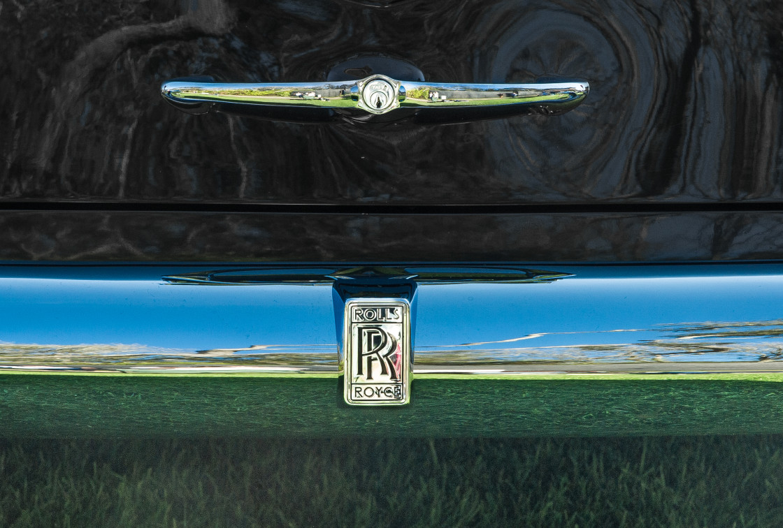 "Rolls Royce trunk handle and bumper" stock image