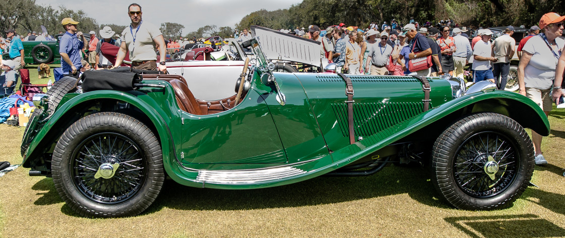 "Green convertible roadster Amelia Island Concours d’Elegance" stock image