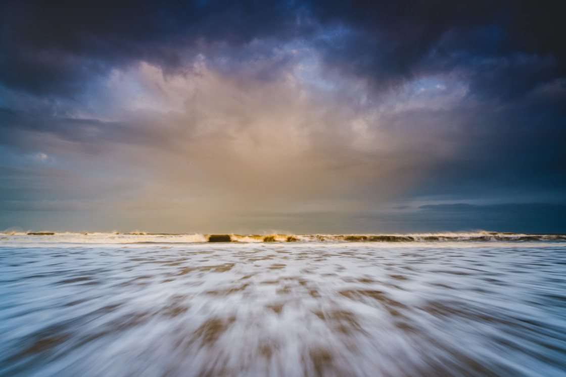 "Stormy skies over the North Sea" stock image