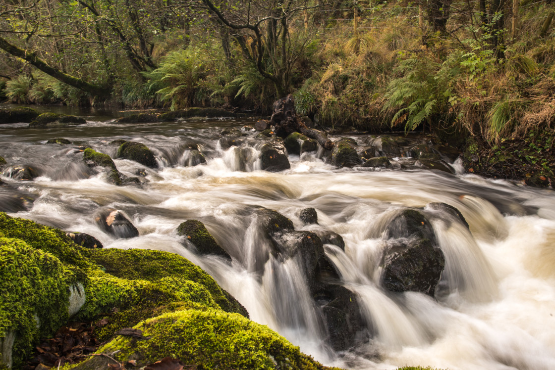 "Waterfall, Afon Marteg" stock image