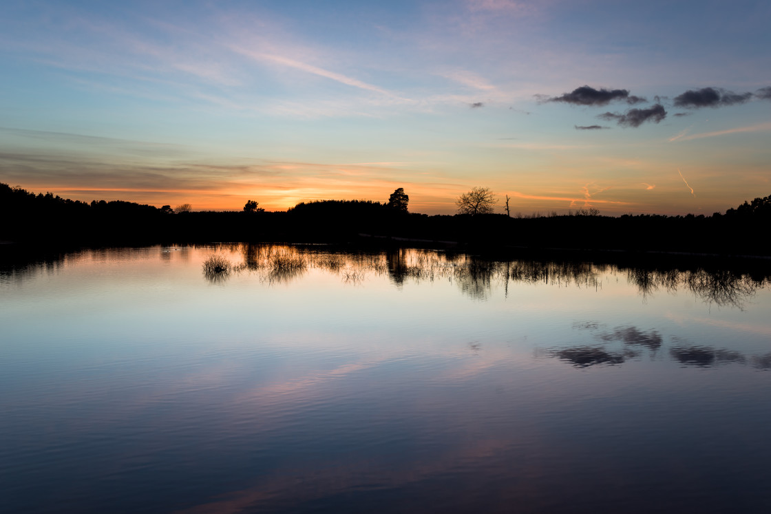 "Sundown on Lake" stock image