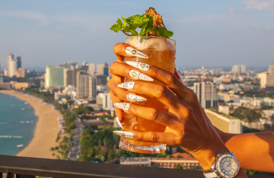 "One Mai Tai Cocktail in a Bar" stock image