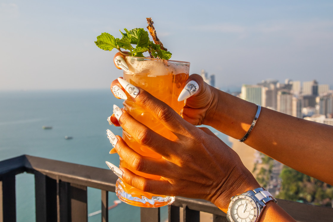 "One Mai Tai Cocktail in a Bar" stock image