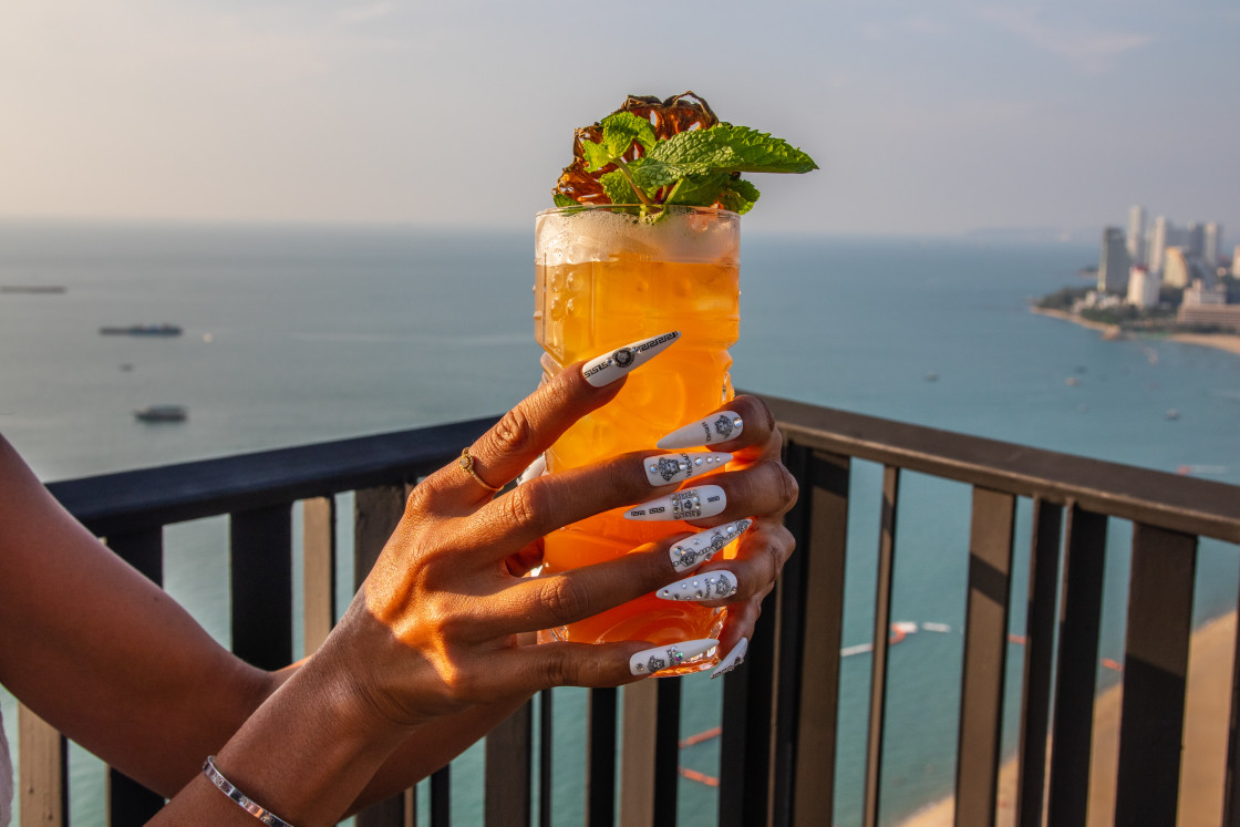 "One Mai Tai Cocktail in a Bar" stock image