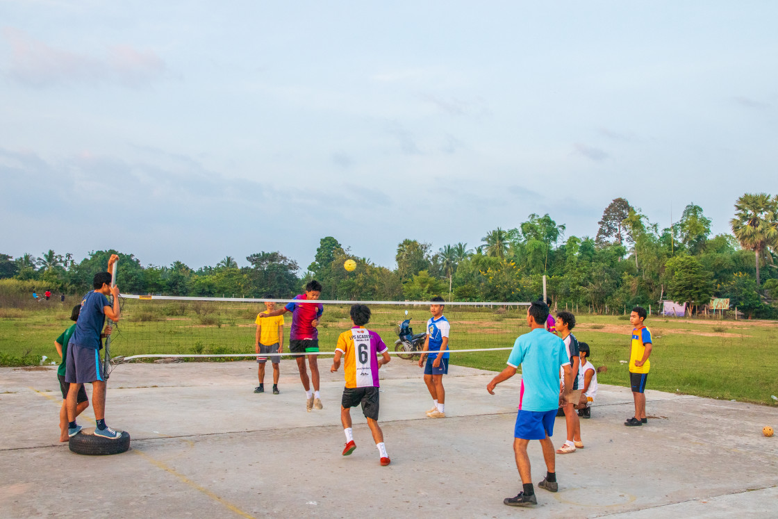 "Sepak takraw or kick volleyball in Southeast Asia" stock image