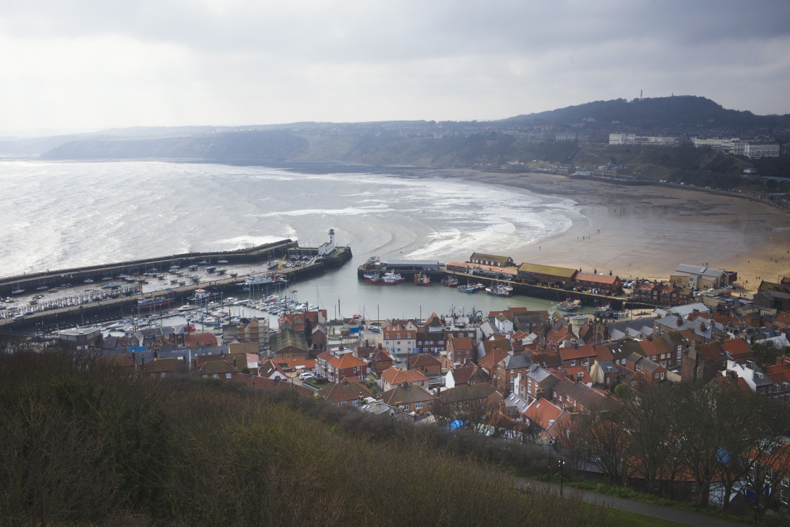 "Looking down on Scarborough" stock image