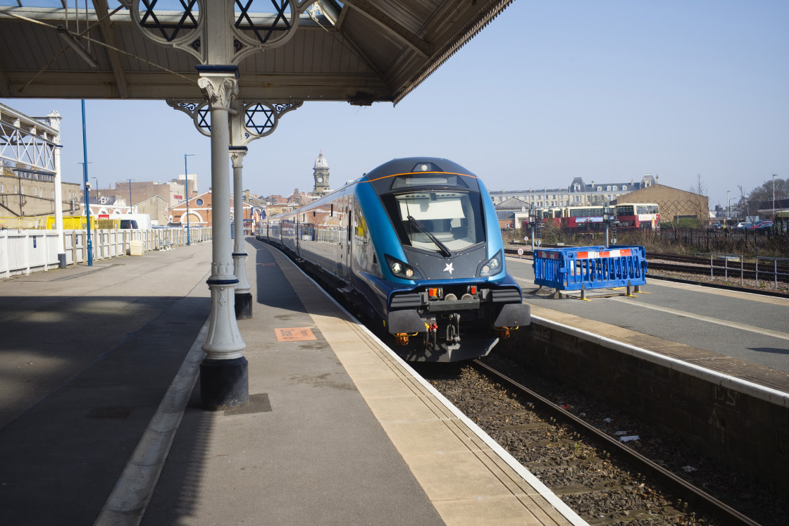 "Trans Pennine Express diesel train" stock image