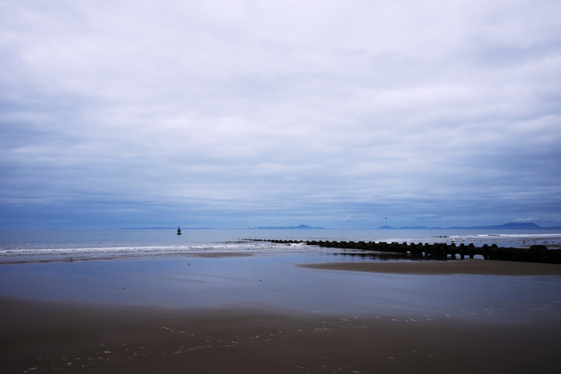 "A long sewage pipe going out to sea" stock image