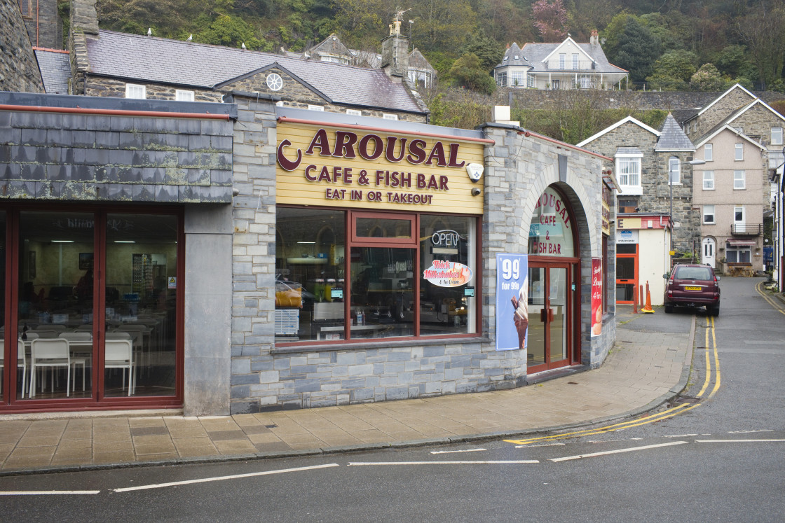 "Amusing sign on a cafe" stock image