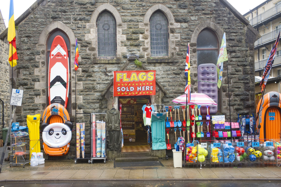 "Selling seaside equiment" stock image