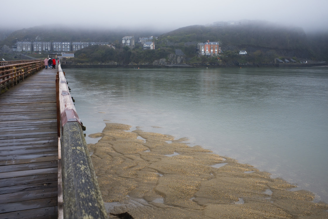 "Footbridge that is alongside railway" stock image