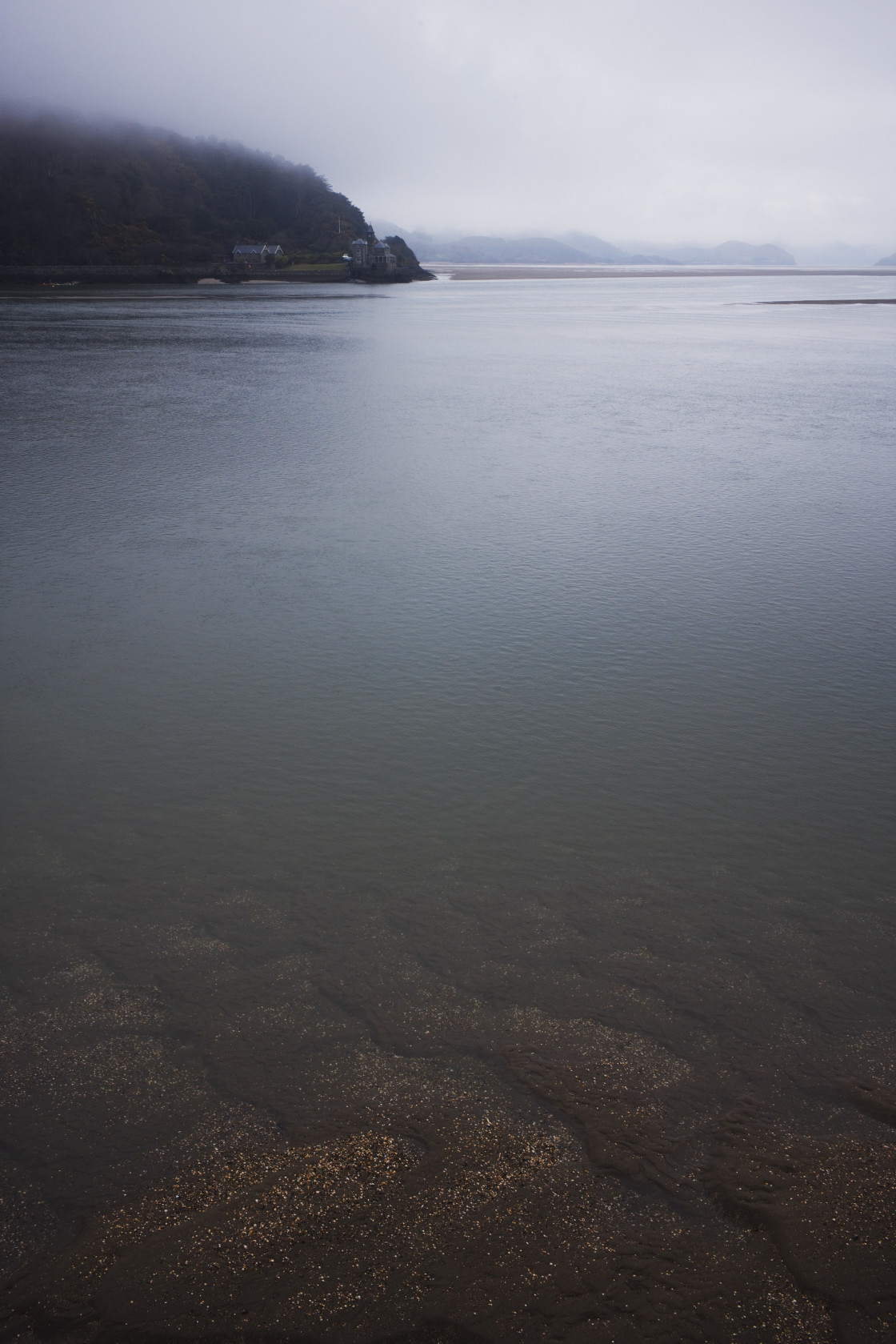 "A serene scene of the estuary at Barmouth" stock image