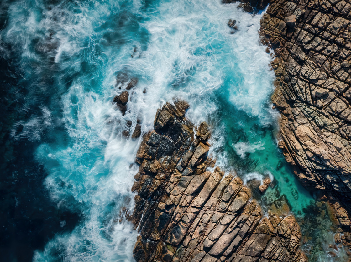 "Rocky Shore and Waves 2" stock image