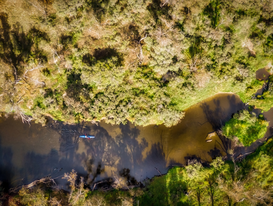 "Lonely River Kayak" stock image