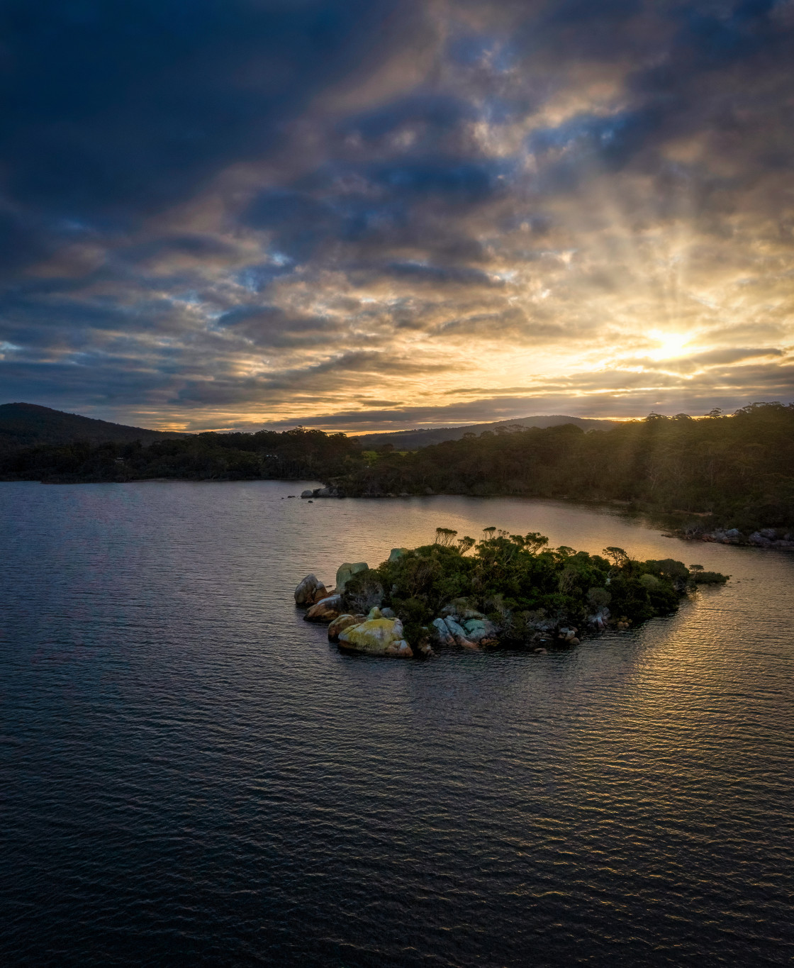 "Cove Sunset Aerial" stock image