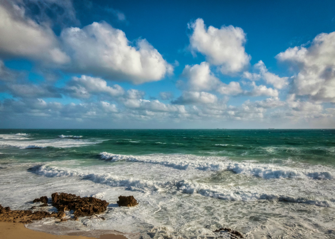 "Blustery Sea Shore" stock image