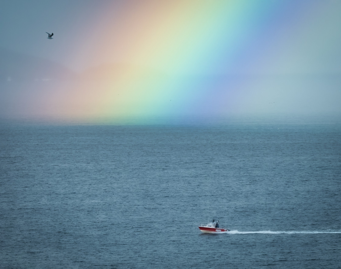 "Rainbow on Sea" stock image