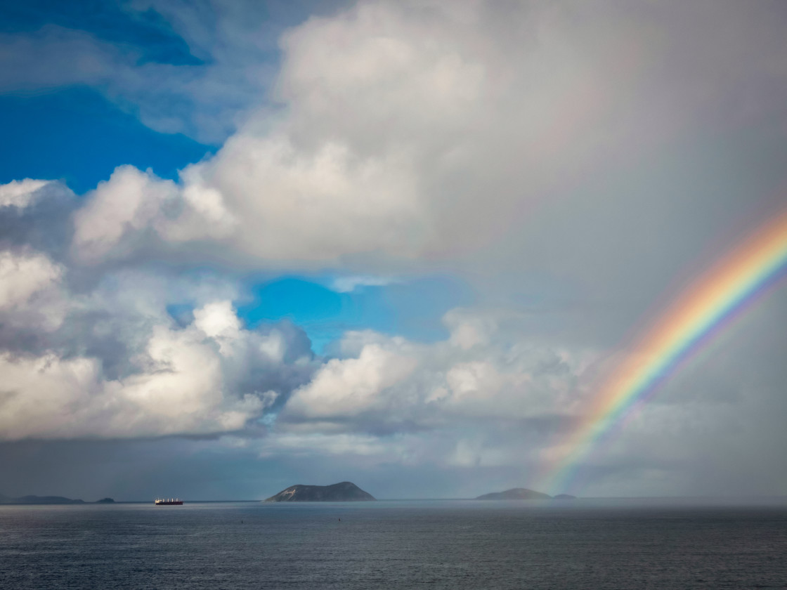 "Rainbow over King George's Sound" stock image