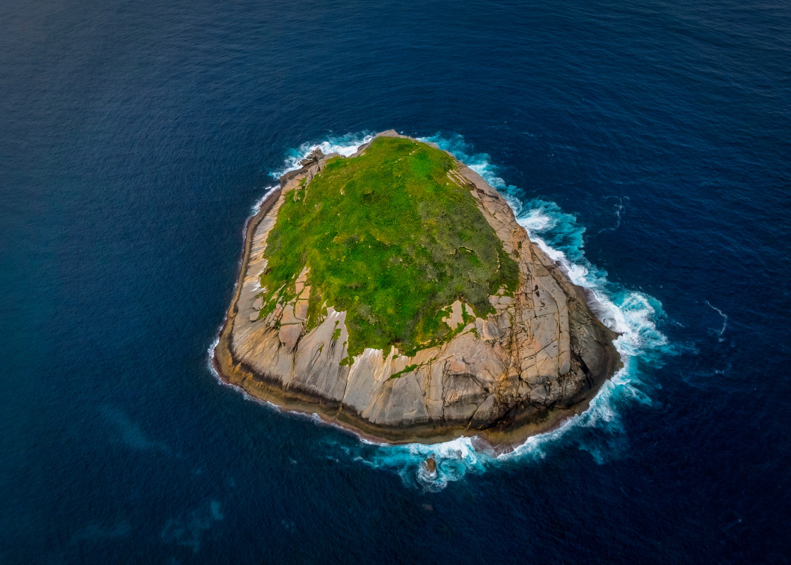 "Green Island off Sharp Point, Torndirrup" stock image