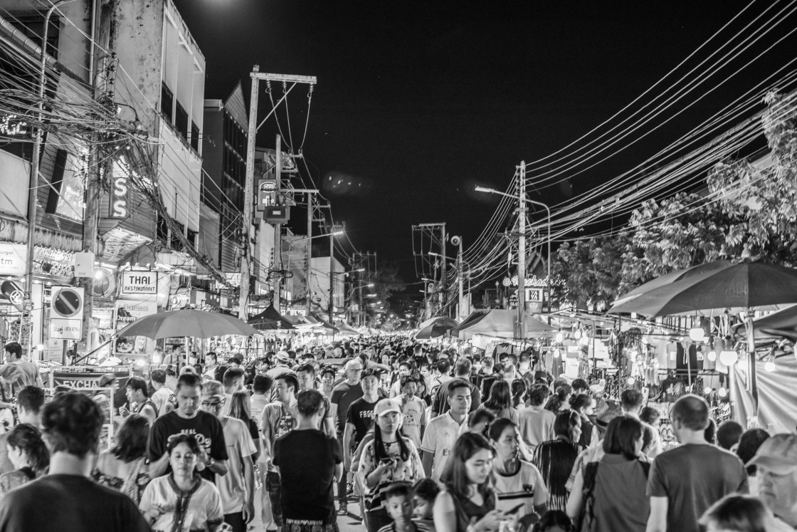 "People at the Night Market of Chiang Mai Thailand Southeast Asia" stock image