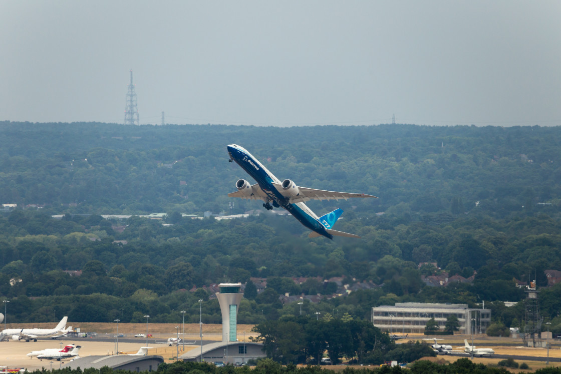 "Boeing 777X Steep Take-off" by Gordon England - $12.57 "Boeing 777X Steep Take-off" stock image