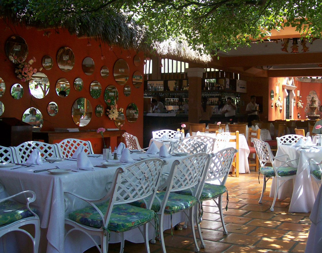 "Mexican Outdoor Restaurant" stock image