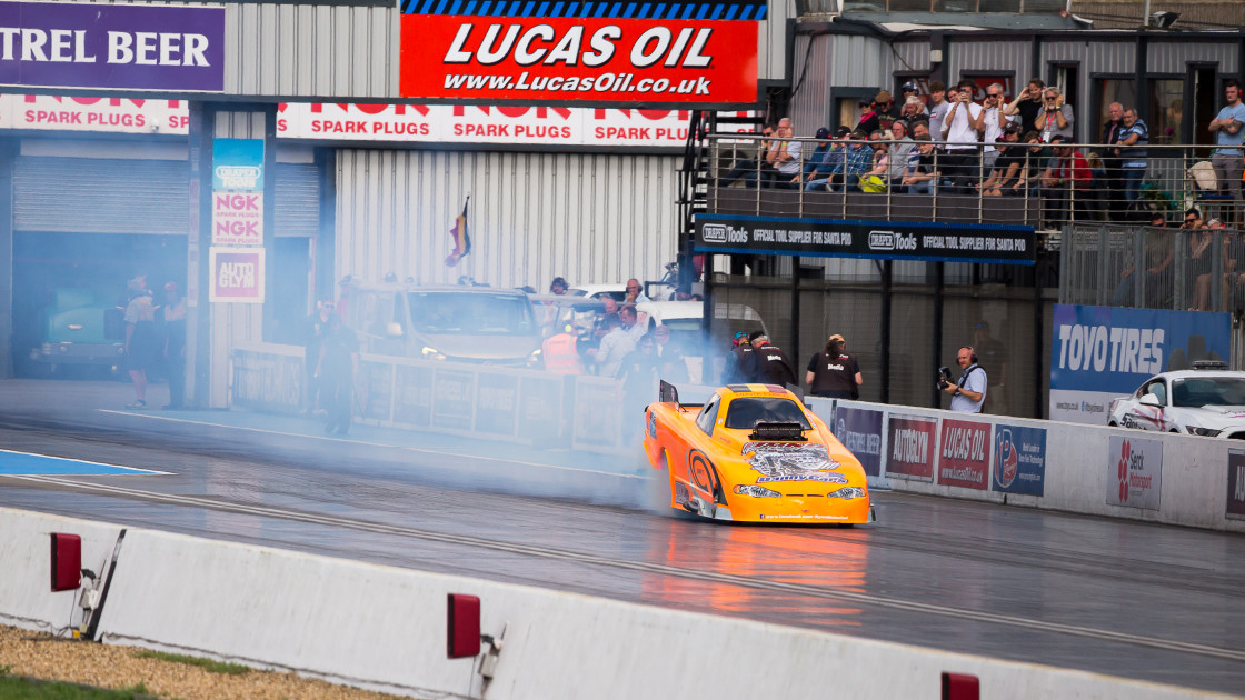 "Top Methanol Funny Car Burnout" stock image