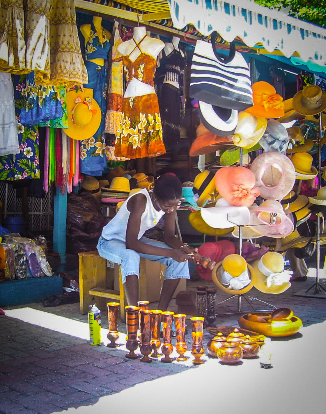 "Straw market Vendor." stock image