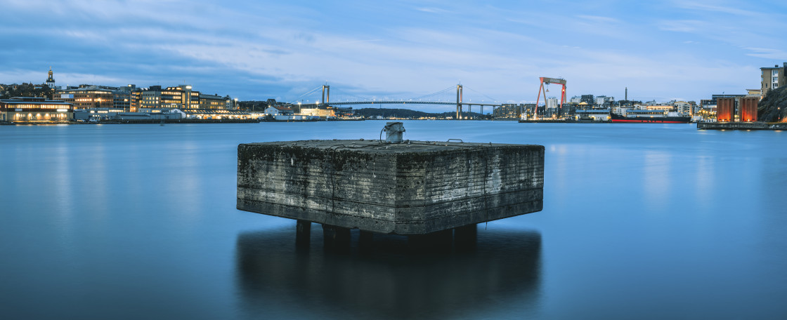 "Panorama of Gothenburg harbor, Sweden." stock image