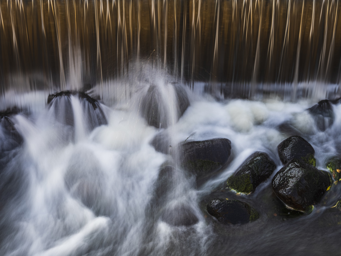 "Small waterfall on river, Sweden" stock image