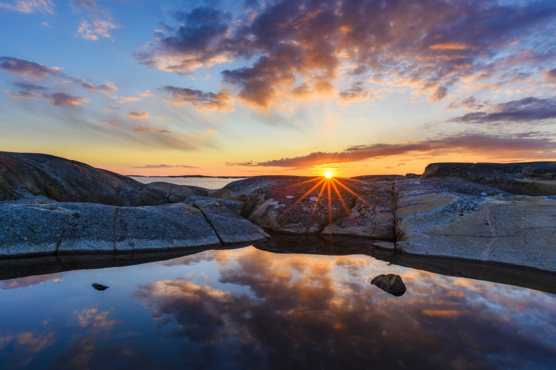 "Sunset at the coast" stock image