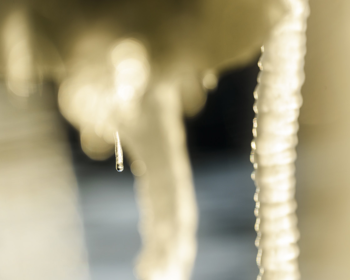 "Icicles at the sunset, Greenland" stock image