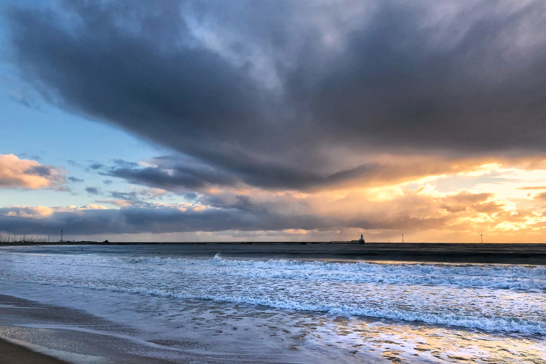 "Daybreak over the North Sea" stock image