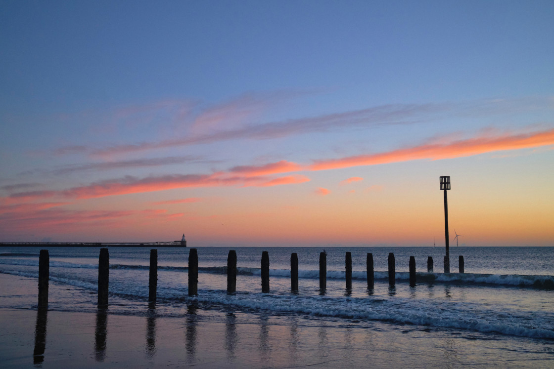 "Sunrise in Northumberland" stock image