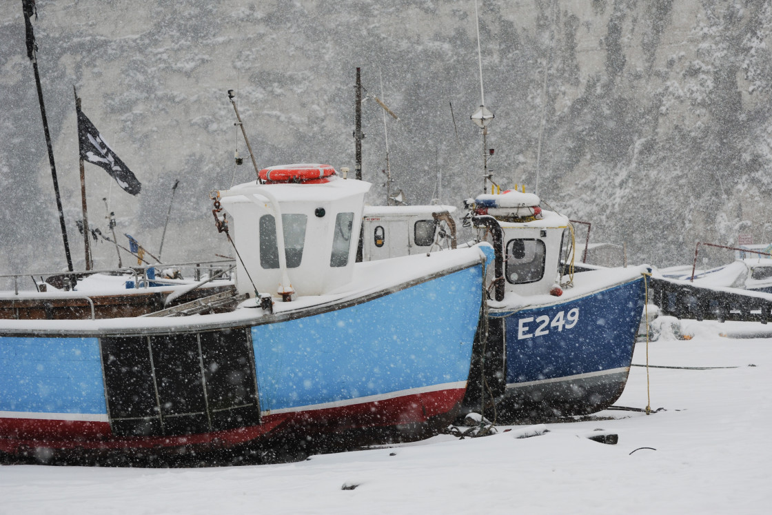 "Beer Beach in the snow" stock image