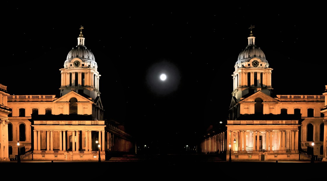 "The Old Royal Naval College & The Supermoon" stock image