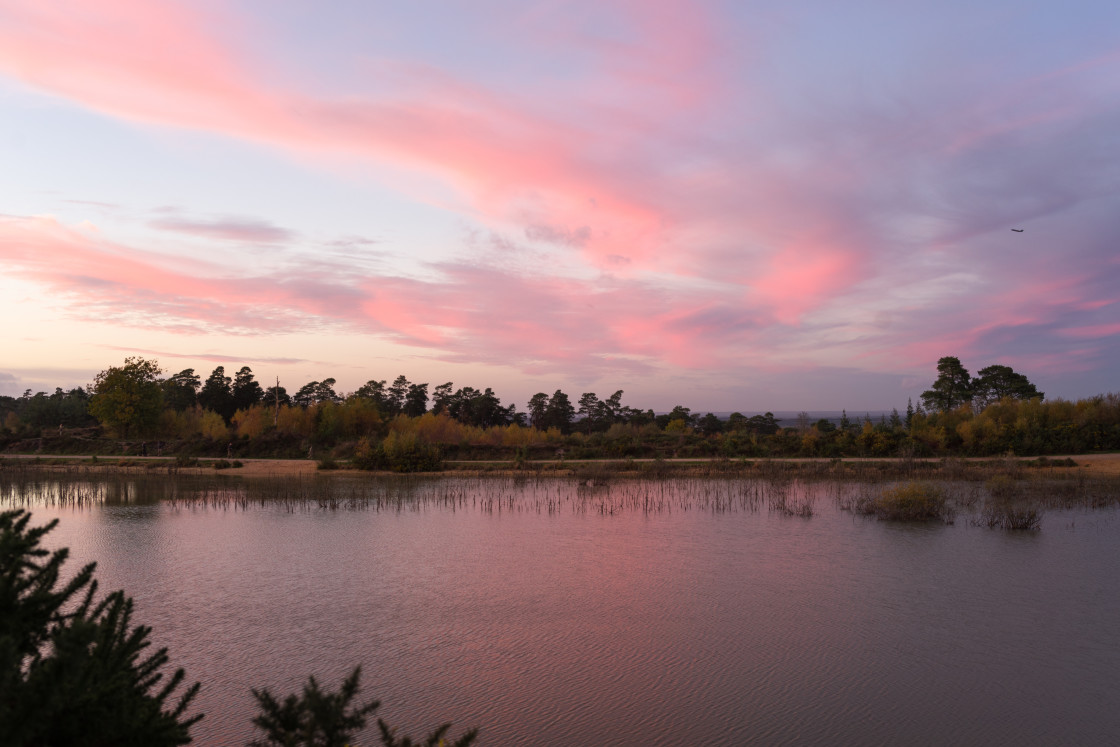 "Sundown Over Lake" stock image