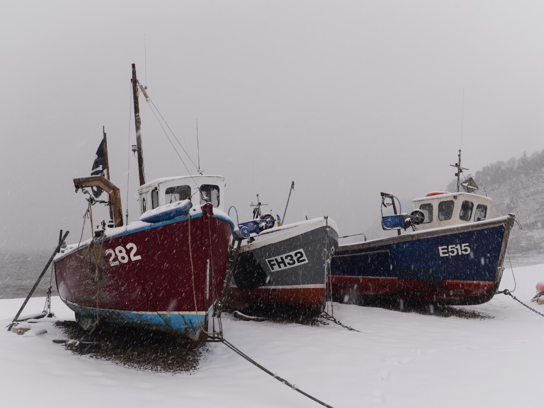 "Boats in the snow" stock image