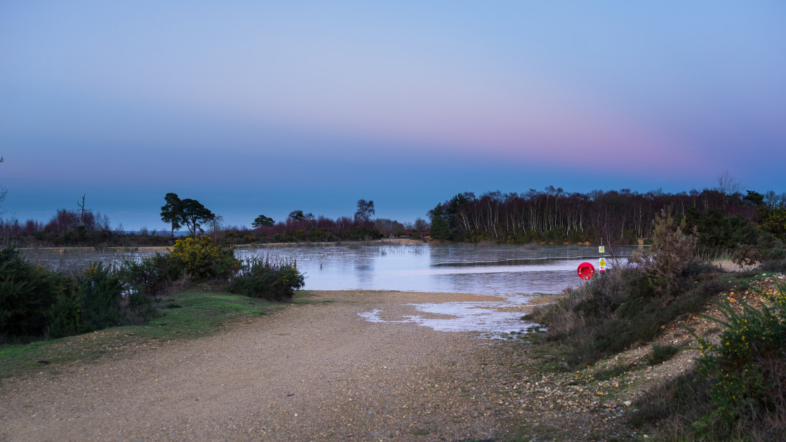 "Gravel Pit at Dusk" stock image