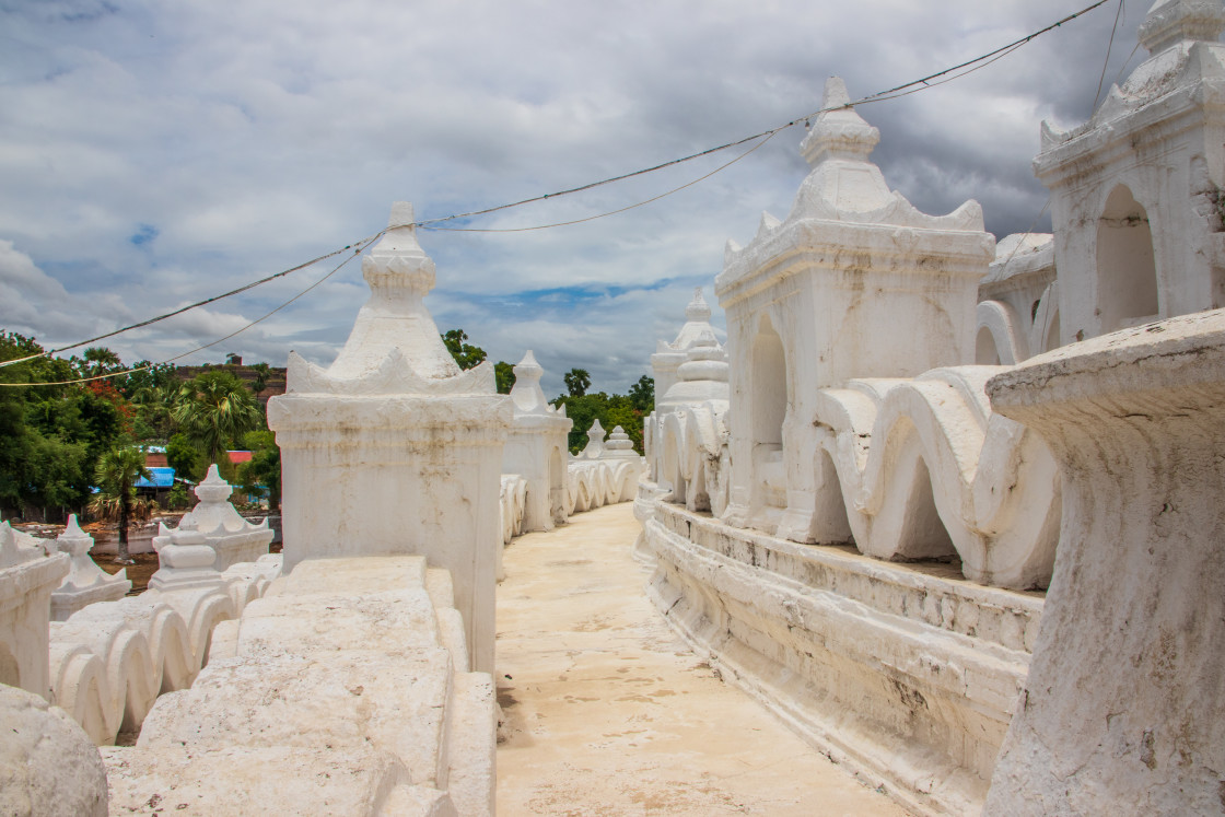 "The Hsinbyume Pagoda of Mingun near Mandalay in Myanmar formerly Burma Asia" stock image