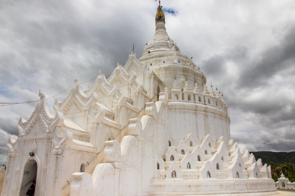 "The Hsinbyume Pagoda of Mingun near Mandalay in Myanmar formerly Burma Asia" stock image